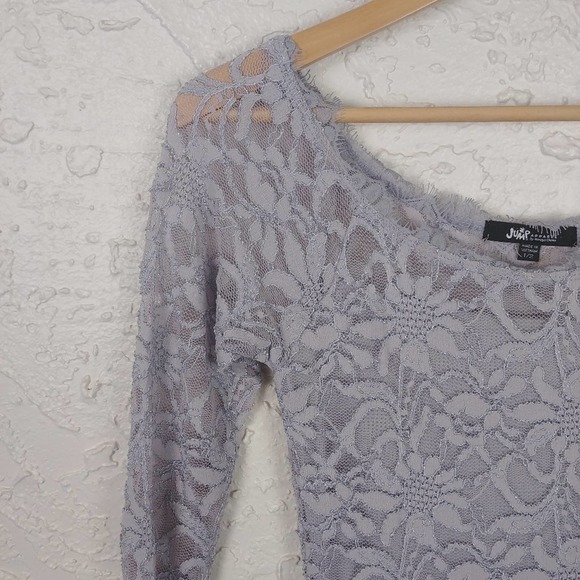 Lavender Lace Bodycon Stretch Dress - Picture 5 of 6